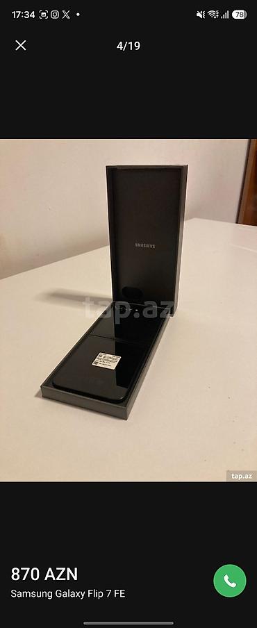 plus: Samsung Galaxy Z Flip7 FE, 128 GB, rəng - Qara, Face ID — 3
