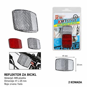KMT Biciklistički signal, crveno/belo 2001465 Reflektor za bicikl u