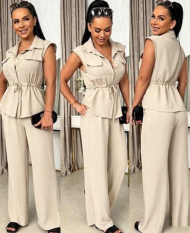 versace helanke: Dvodelniženski komplet – košulja bez rukava + široke pantalone 2550 — 2