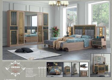 спални мебеллар: 2 односпальные кровати, Шкаф, Трюмо, 2 тумбы, Азербайджан, Новый