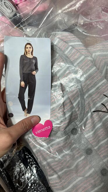 Пижамы: Пижама, Муслин, Турция, В полоску, С кружевом, Для невесты, XS, 2XL, 2XS — 21