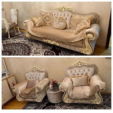 klassik divan: Klassik divan-kreslo dəsti - Tərkib: 1 böyük divan + 2 kreslo + — 1