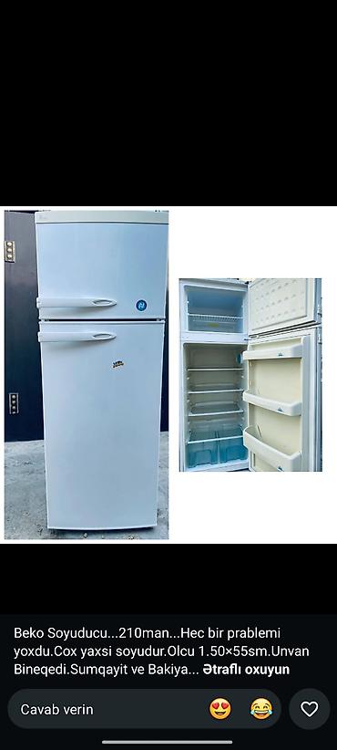 Beko iki qapılı soyuducu - Qiymət: 210 manat (şəkildə göstərilib) - lalafo.az -da Beko iki qapılı soyuducu - Qiymət: 210 manat (şəkildə göstərilib) -