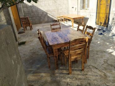 kafe stol stullari: Bağ evləri, restoran (kafe pub ) üçün taxta masa ve oturacaq