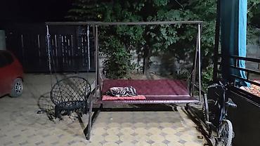 тент крыша: Садовые качели Металл, Со спинкой, Без крыши — 2