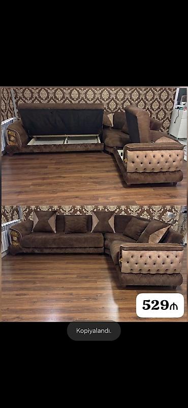 ofis ucun divan: *529₼ KÜNC divan :-TƏCİLİ SATILIR*‼️ Açılır baza var yaxşı vəziyyətdə — 1