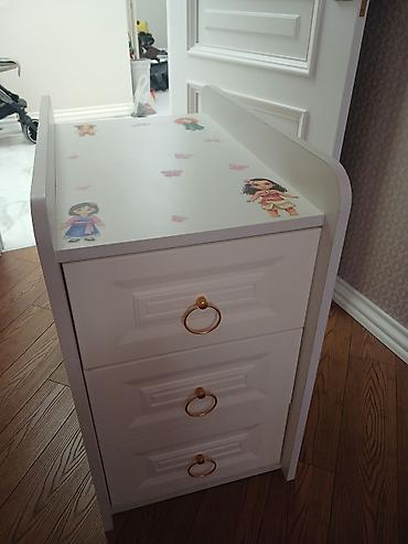 Мебель: Ağ rəngli uşaq beşiyi və döşək - Material: möhkəm MDF/taxta, hamar və — 5