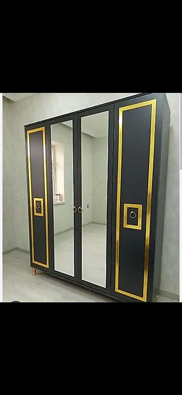 çarpayl: Mebel dəsti – qızılı detallı qara və ağ dizayn Tərkib: - 4 qapılı — 1