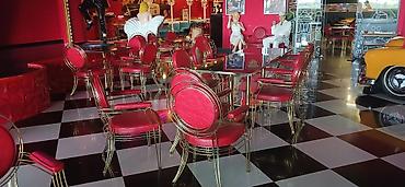 salon oturacaqlari: Metal, Dəri — 1