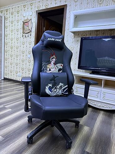 Мебель: Игровое кресло, Новый, С колесиками, цвет - Черный, Экокожа — 1
