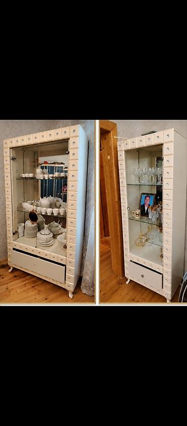 şuşəli dolab vitrini: 077 613 12 74 Vitrin şkaf – şüşə qapılı, dekorativ işləməli model - — 1