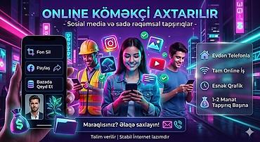 ✅Online köməkçi Axtarılır (işçi) Xidmətin mahiyyəti: - Tam onlayn