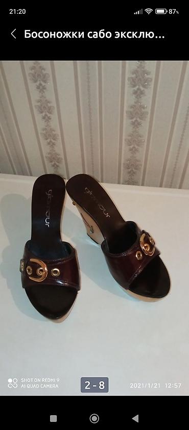 Босоножки, сандалии, шлепанцы: Босоножки Сабо эксклюзивная модель, натуральная кожа, деревянная — 8