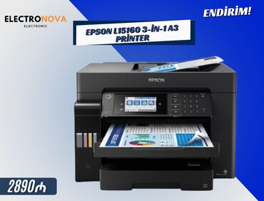 komputer notebook: 📦 EPSON L15160 3-in-1 A3 Printer 🔹 Funksiyalar: Çap, Skan, Kopiya
