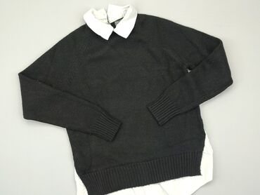 czarne t shirty z dekoltem v: Sweter, Primark, 2XS, stan - Dobry