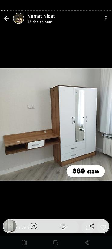 desler: Mebel dəsti – qarderob və iş masası kombini - Material: laminat/LDSP — 1