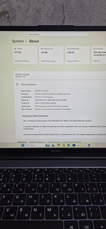 Huawei: Huawei noutbuk - Model xətti: Huawei (MateBook seriyası görünüşlü — 7