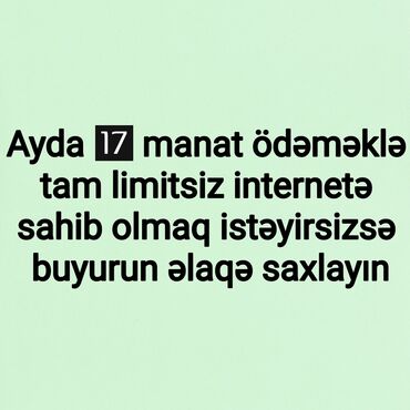 ayiq surucu sumqayit v Azərbaycan | SƏRNIŞIN DAŞIMALARI: Limitsiz internet ayda 17man ödəməklə tam limitsiz internetə sahib ola