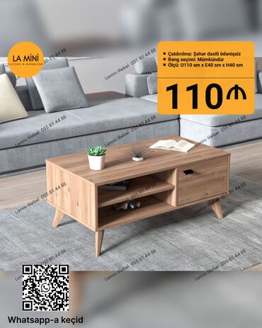 mebel transformer: Журнальный стол, Новый, Нераскладной, Ламинат, Прямоугольный стол