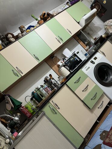 шкафы кухонные бу: Кухонный гарнитур, Шкаф, Буфет, цвет - Зеленый, Б/у