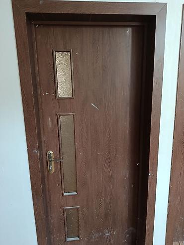 Daxili ağac qapı – dekorativ şüşə panelli - Material: Taxta (ağac