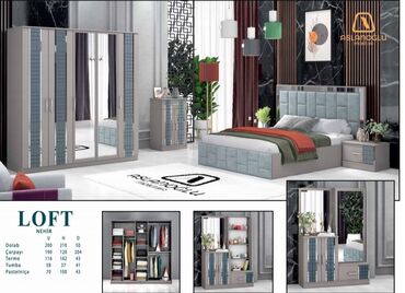 loft yataq desti: İkinəfərlik çarpayı, Dolab, Termo, 2 tumba, Türkiyə, Yeni