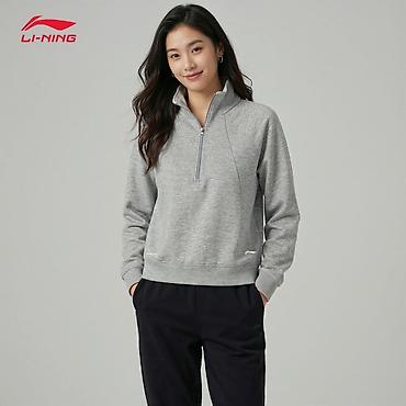 вещи для девушек: Женский свитшот Li-Ning с молнией на 1/4 - Бренд: Li-Ning - Цвет — 1