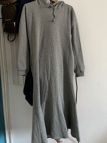платье худи: Худи, Оверсайз, цвет - Серый, M (EU 38)