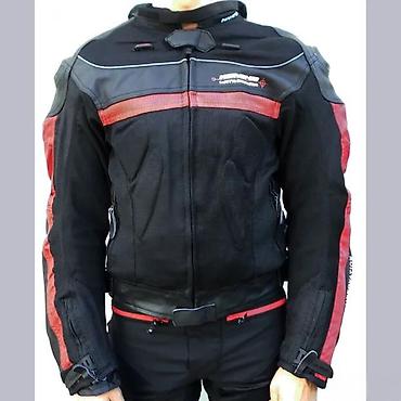 Sportska odeća: Moto jakna leather mesh titanium crno crvena Vrhunska jakna za motor — 1