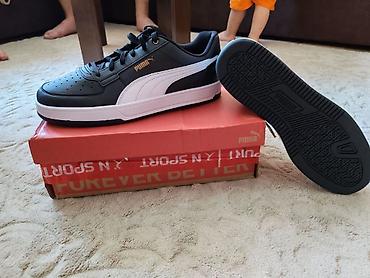 legend muski kaisevi: Puma muške patike – model sa kožnim izgledom u crnoj boji sa belim — 1