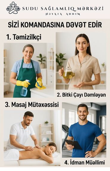 Inzibati heyət: Sudu Sağlamlıq Mərkəzi komandasına qoşulmaq üçün təmizləyici, bitki