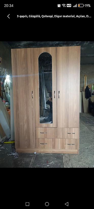 bez dolab: Yeni, 3 qapılı, Güzgülü, Qəhvəyi, Açılan, Düz dolab — 4