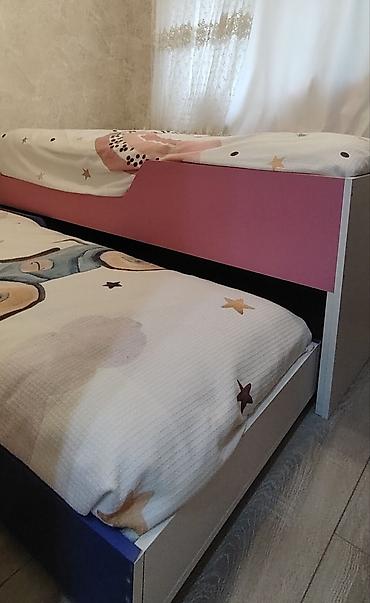 qoşa carpayi: Uşaqlar üçün iki mərtəbəli/çəkilən yataq dəsti - Model: alt hissədən — 2