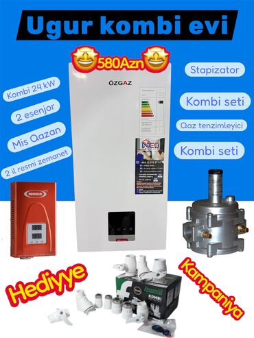 2 ci el kombiler: Yeni Kombi 24 kVt, Ünvandan götürmə, Ödənişli çatdırılma, Ödənişli quraşdırma, Zəmanətli, Kredit yoxdur