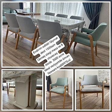 Qonaq otağı üçün mebel dəsti - Komplekt: 1 ədəd geniş yemək masası +