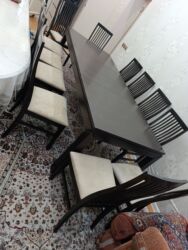 советский раздвижной стол: Стол и стул для зала, Б/у, Самовывоз, цвет - Коричневый