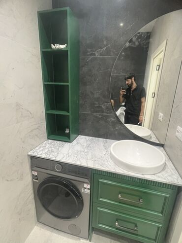 Комнатные растения: Vanna otağının daxili dizaynına uyğunlaşdırıla bilən müasir üslubda