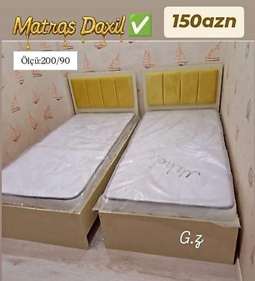 Bazalı tək nəfərlik çarpayı – ölçü: 200×90 sm - Altı baza (saxlama at lalafo.az — 4 Bazalı tək nəfərlik çarpayı – ölçü: 200×90 sm - Altı baza (saxlama — 4