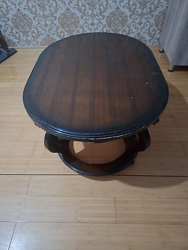 kohne stullar: Jurnal masası, İşlənmiş, Taxta, Oval masa — 3