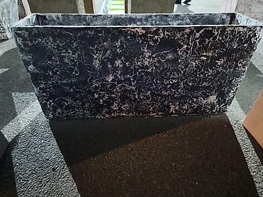 dibçək: Dekorativ uzun düzbucaqlı beton dibçəklər - Material: möhkəm beton — 1