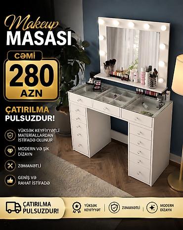 epoksi masa: Yeni, Makiyaj üçün masa, Güzgülü — 1