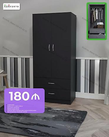 İki qapılı dolab - Ölcü: 47 × 200 × 90 sm - Rəng seçimi: mümkündür
