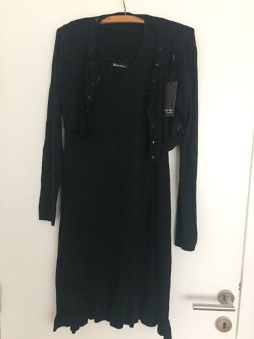haljina i sako komplet: M (EU 38), L (EU 40), Jednobojni, bоја - Crna