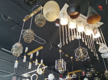 Lampalar: Çılçıraq, 10 və daha çox lampa, Metal