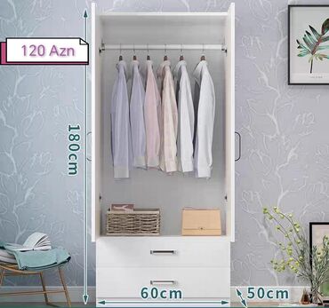 Dolablar: Yeni, Açılan, 2 qapılı Düz dolab, Qarderob, paltar dolabı, Azərbaycan