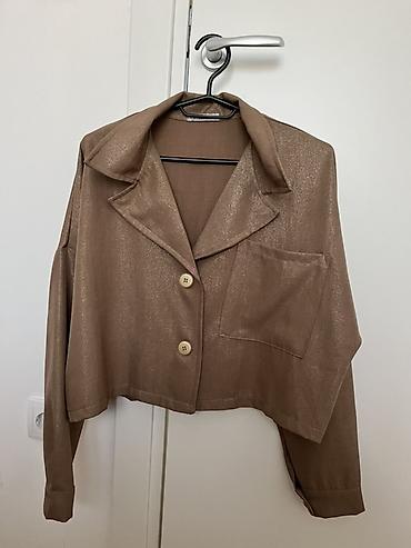 next bluza: Kratka kosulja u bronzano-braon nijansi. Moze se nositi raskopcana — 1