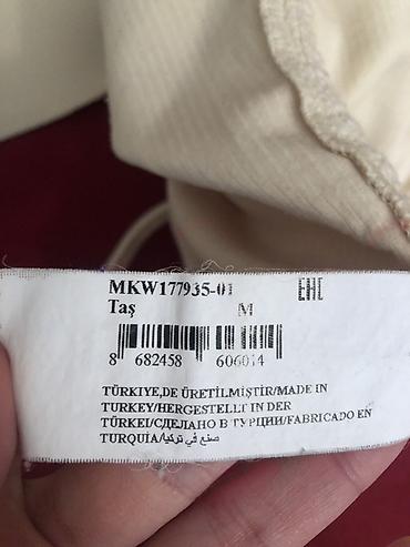 doğal taş: Qadın uzunqol bluz – krem/taş rəngində - Model: Yanlarda büzgülü, iplə — 3