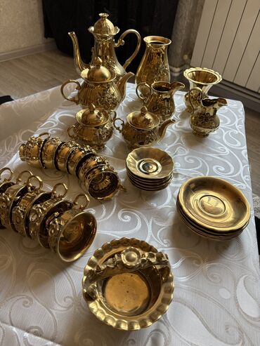 Nahar dəstləri və servizlər: Nahar dəsti, rəng - Qızılı, Farfor, 11 nəfərlik, Çexiya — 6