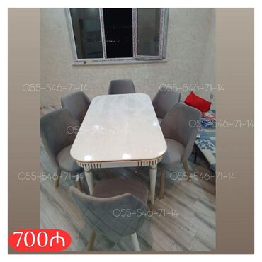 круглый стол на заказ: Qonaq otağı üçün, Yeni, 6 stul