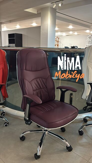 Ofis və oyun kresloları: Yeni, Təkərli, Qolları tənzimlənir, Dəri — 9